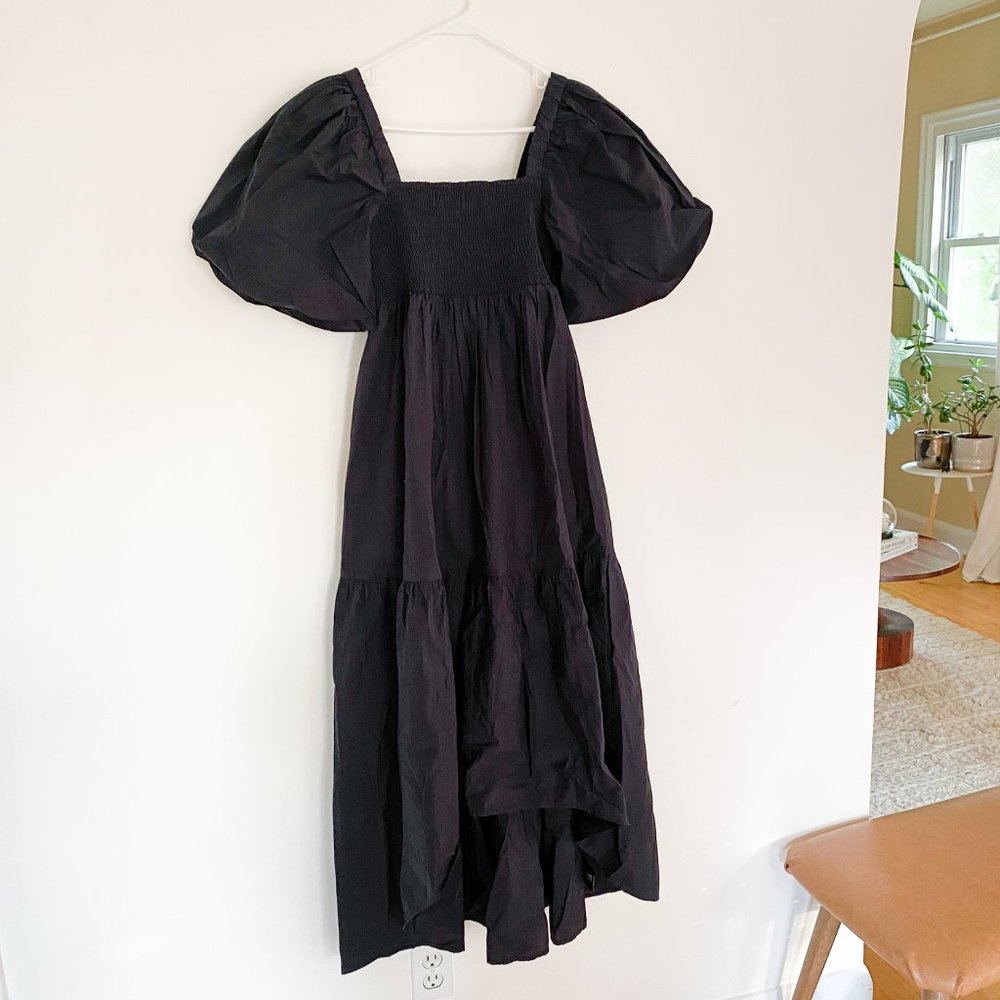 NWT Urban Outfitters Kimchi Blue Shara Puff Sleeve Midi Dress / Black / Small
